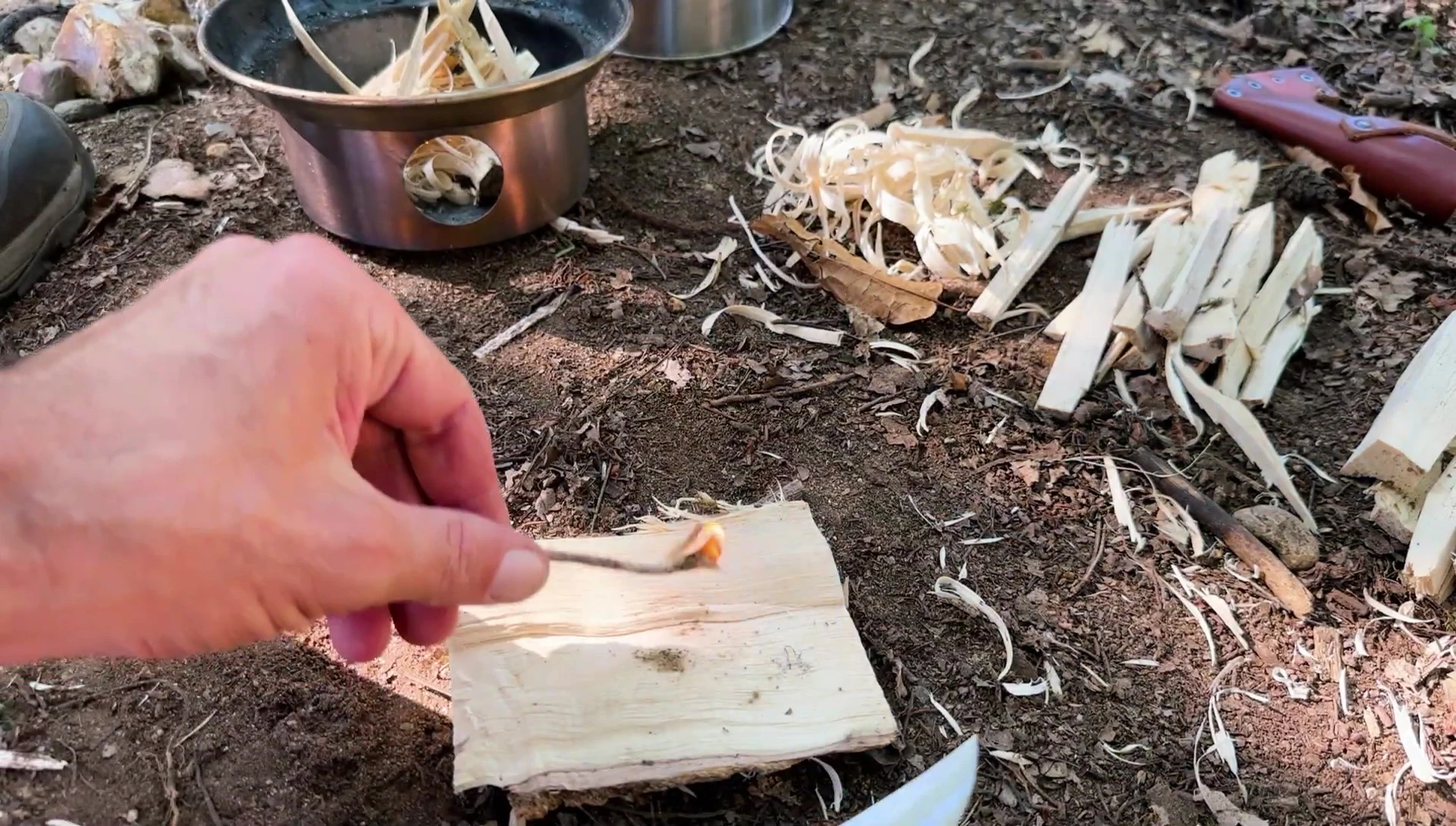 The wax twine successfully ignited.