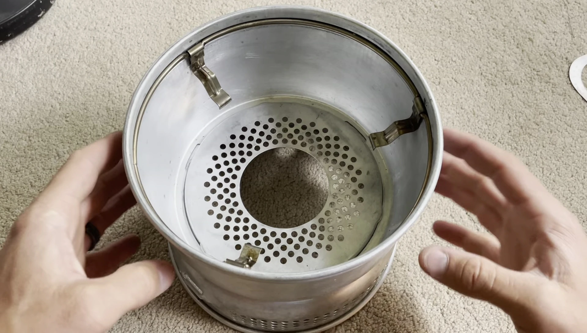 The stove base after 12 years of use, showing signs of wear.
