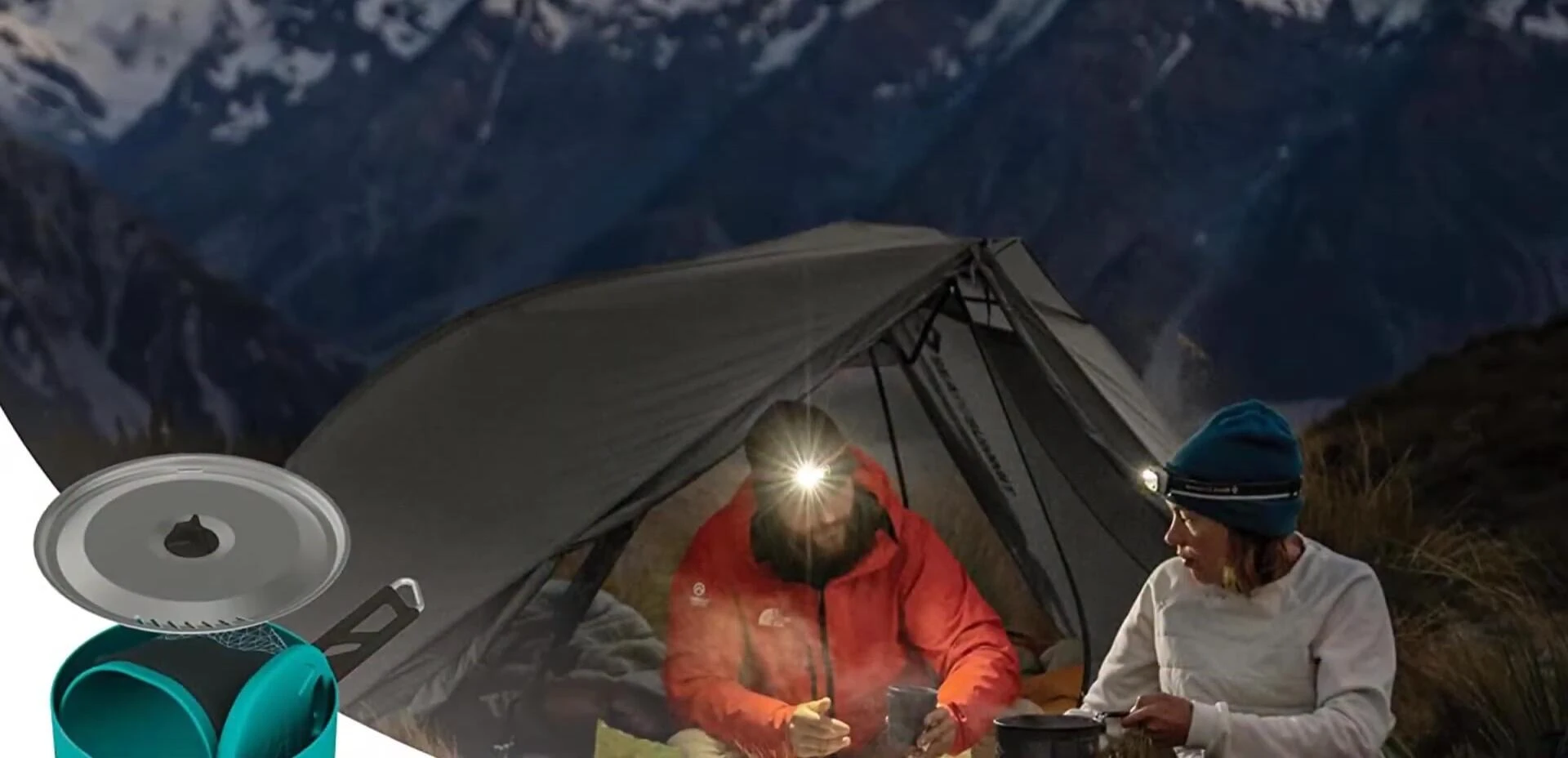 Close-up showcasing the non-stick coating and handles of the SeeToSummit pots.