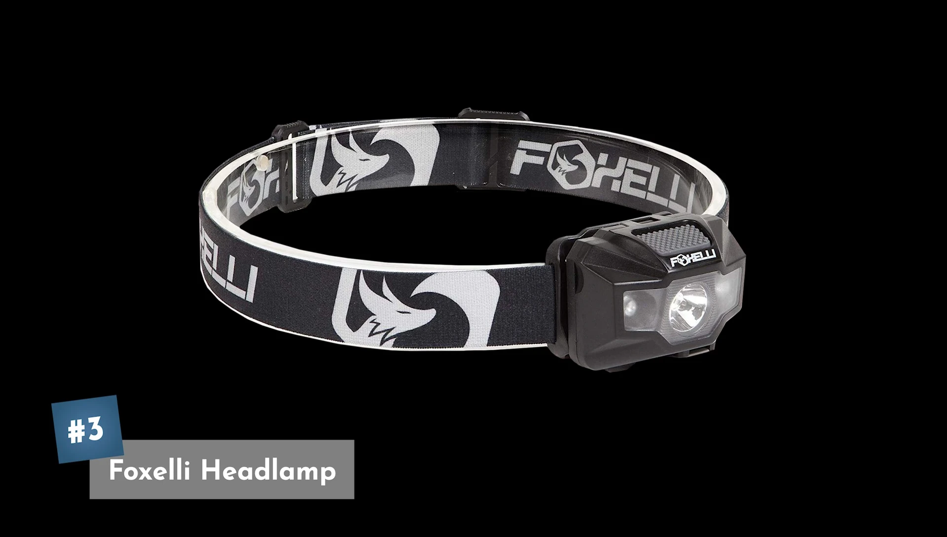 Close-up of the Foxelli headlamp price tag