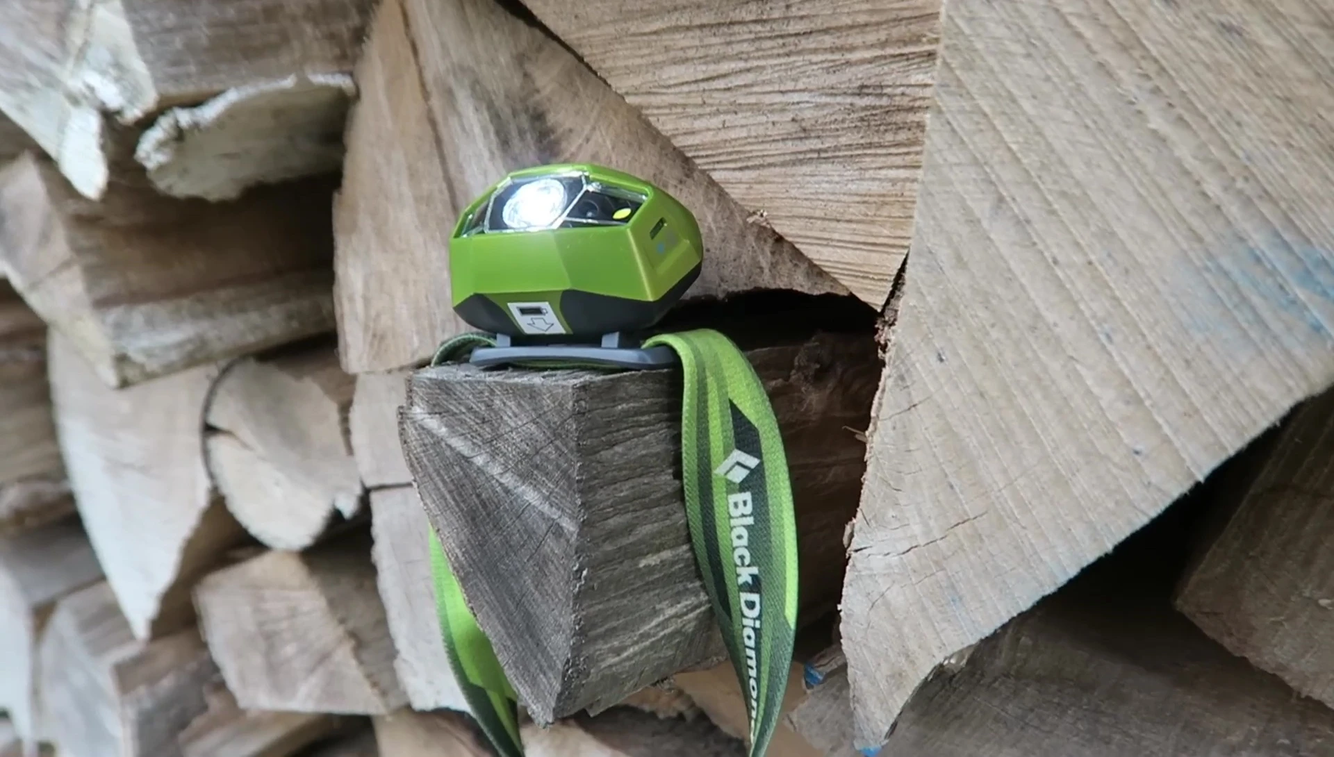 Close-up of the Black Diamond headlamp