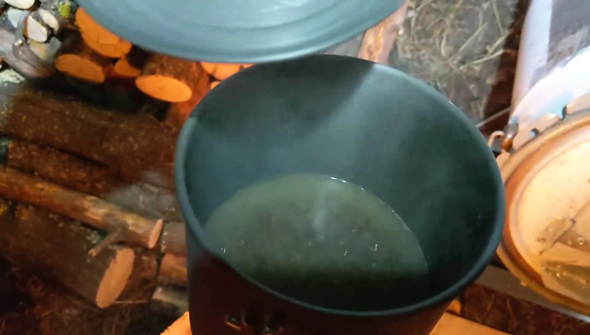 Close-up of the mung bean soup.