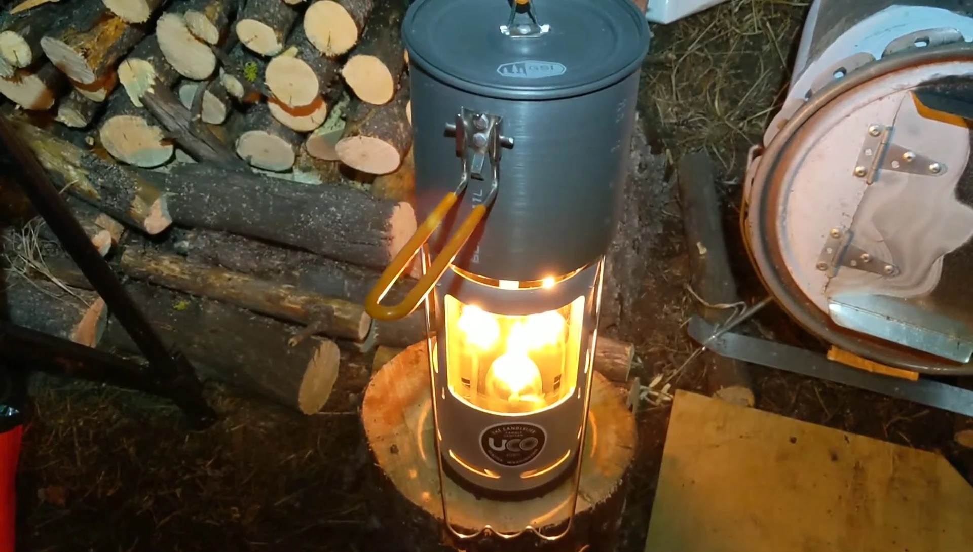 Comparison shot of UCO lantern and Mr. Heater Buddy.