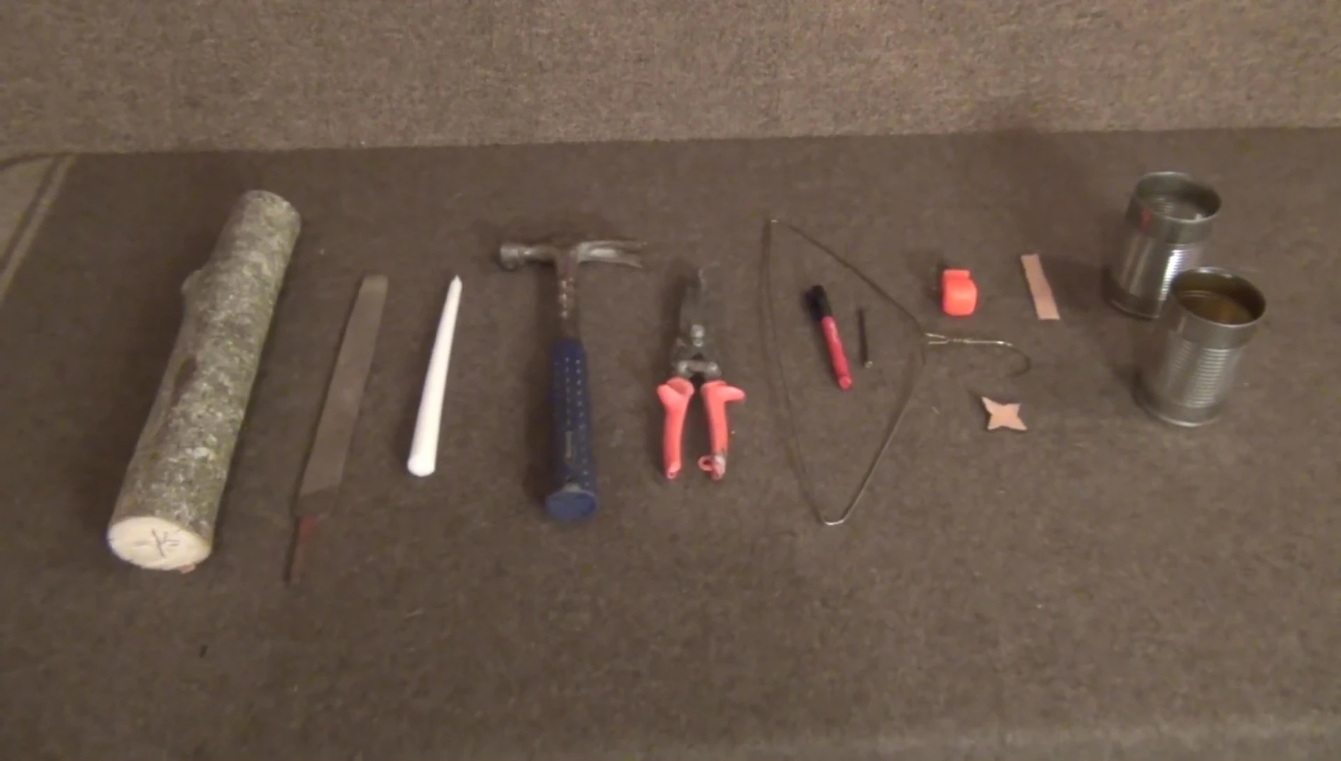 Close-up shot of the tools and materials needed for the project.