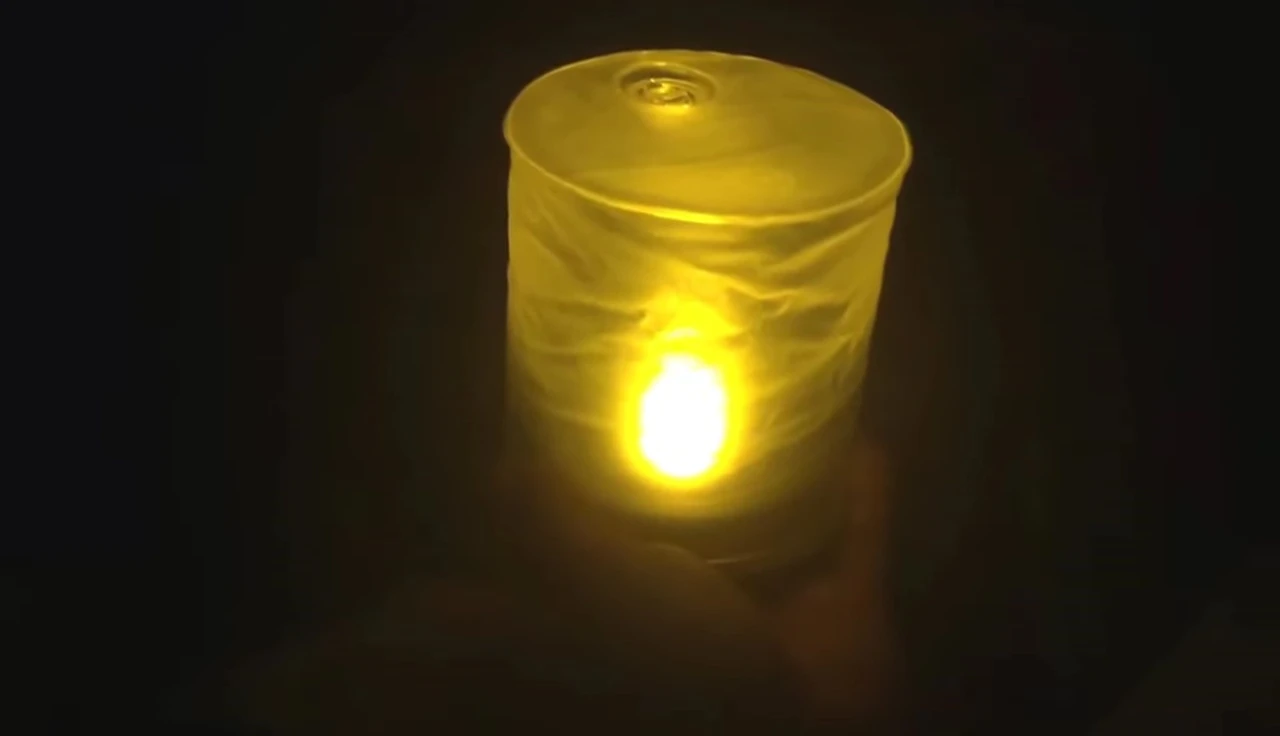 The Luci candle showing the low light setting.