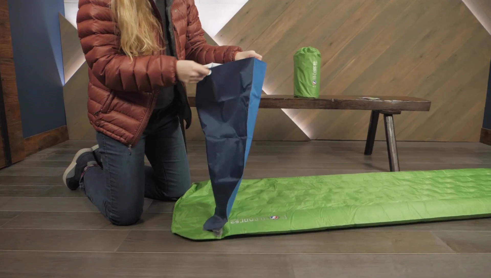 Image of the included upcycled inflation sack.