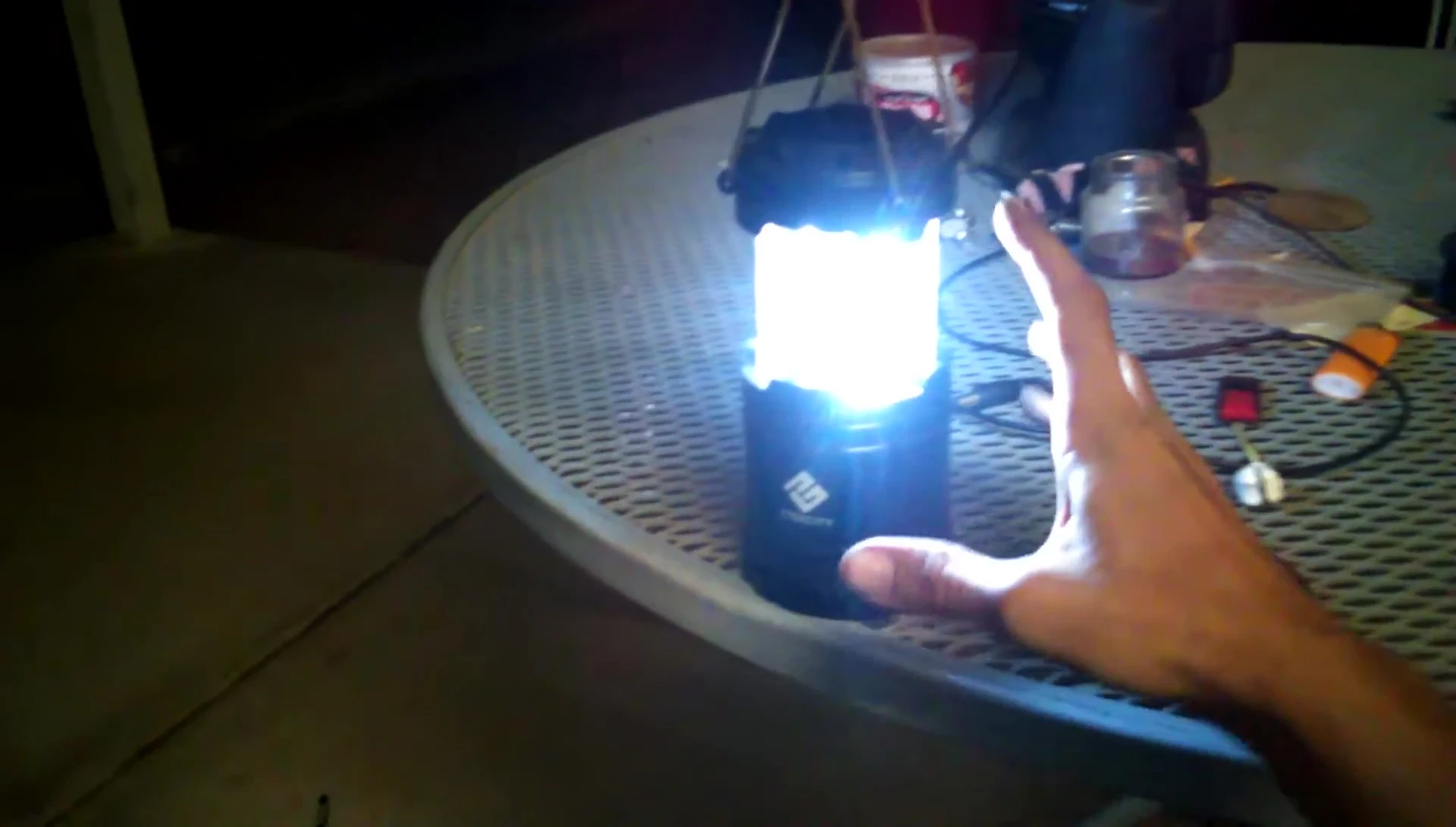 Close-up of the lantern showing adjustable brightness