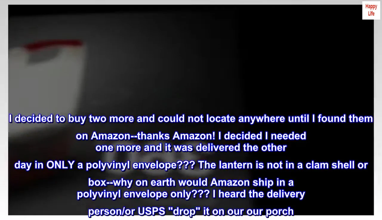 Lantern packaging mentioned in the review