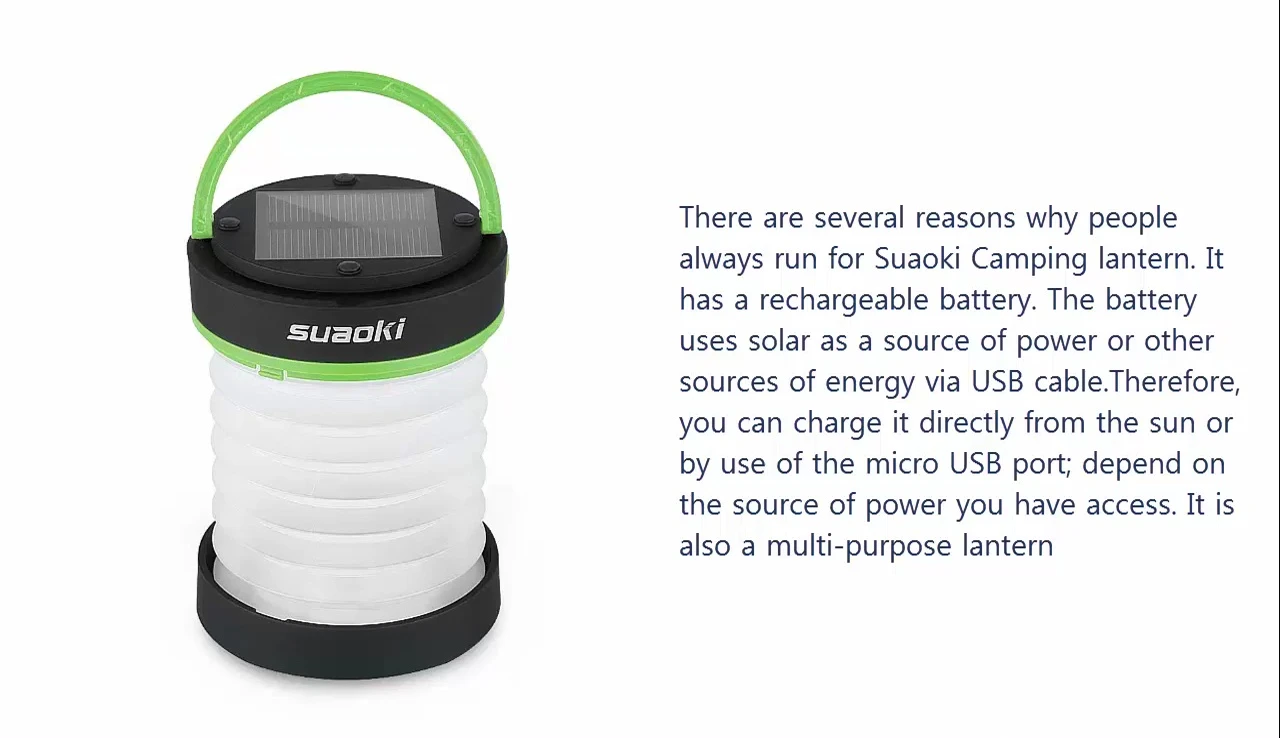 Emphasis on the solar and USB charging options
