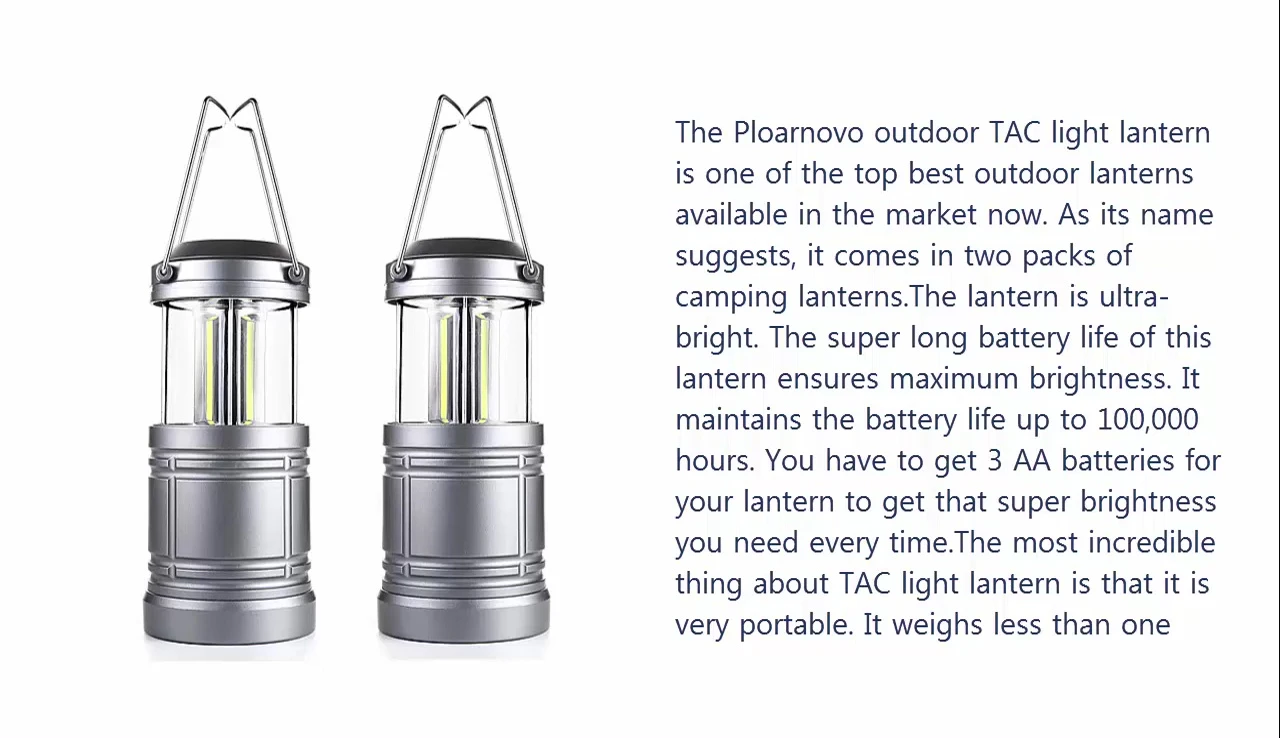 The lantern being demonstrated as portable and compact