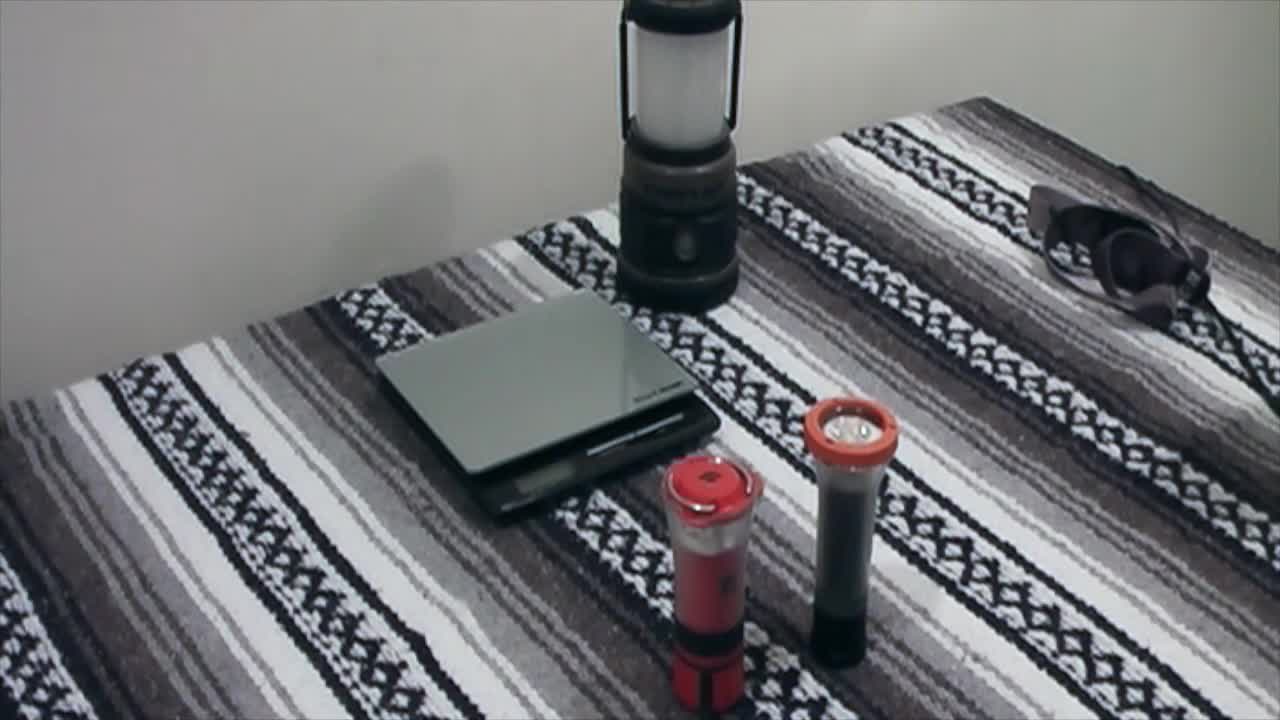 Side-by-side view of the Black Diamond Orbit and UCO Clarus lanterns on a table.