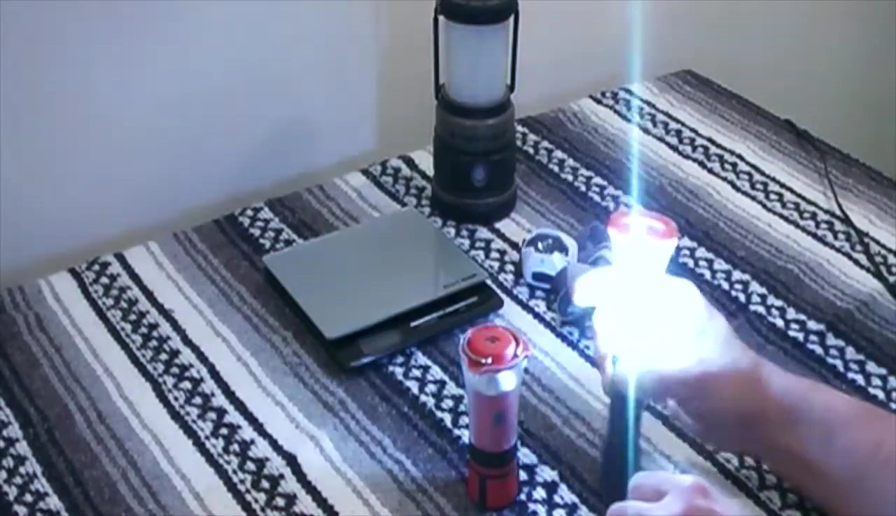 Comparing the brightness of both lanterns side-by-side.