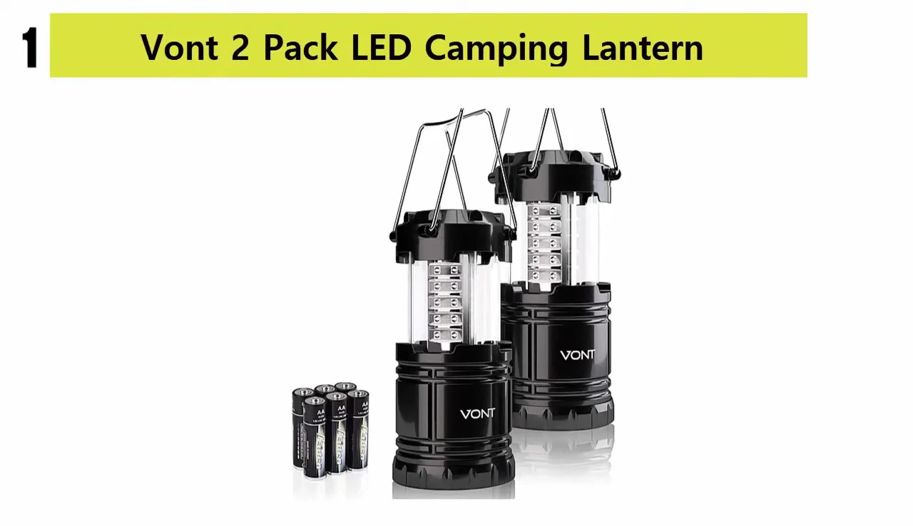 Von 2 Pack LED Lantern showcasing its brightness