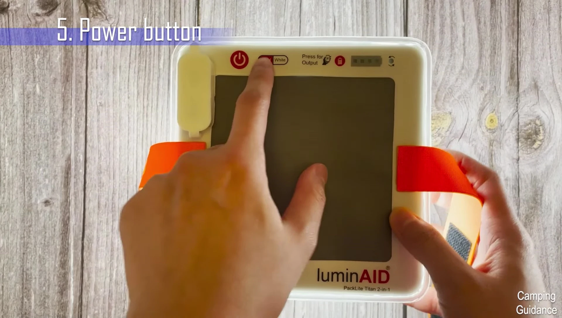 Top of the PackLite Titan showing the control panel and features.