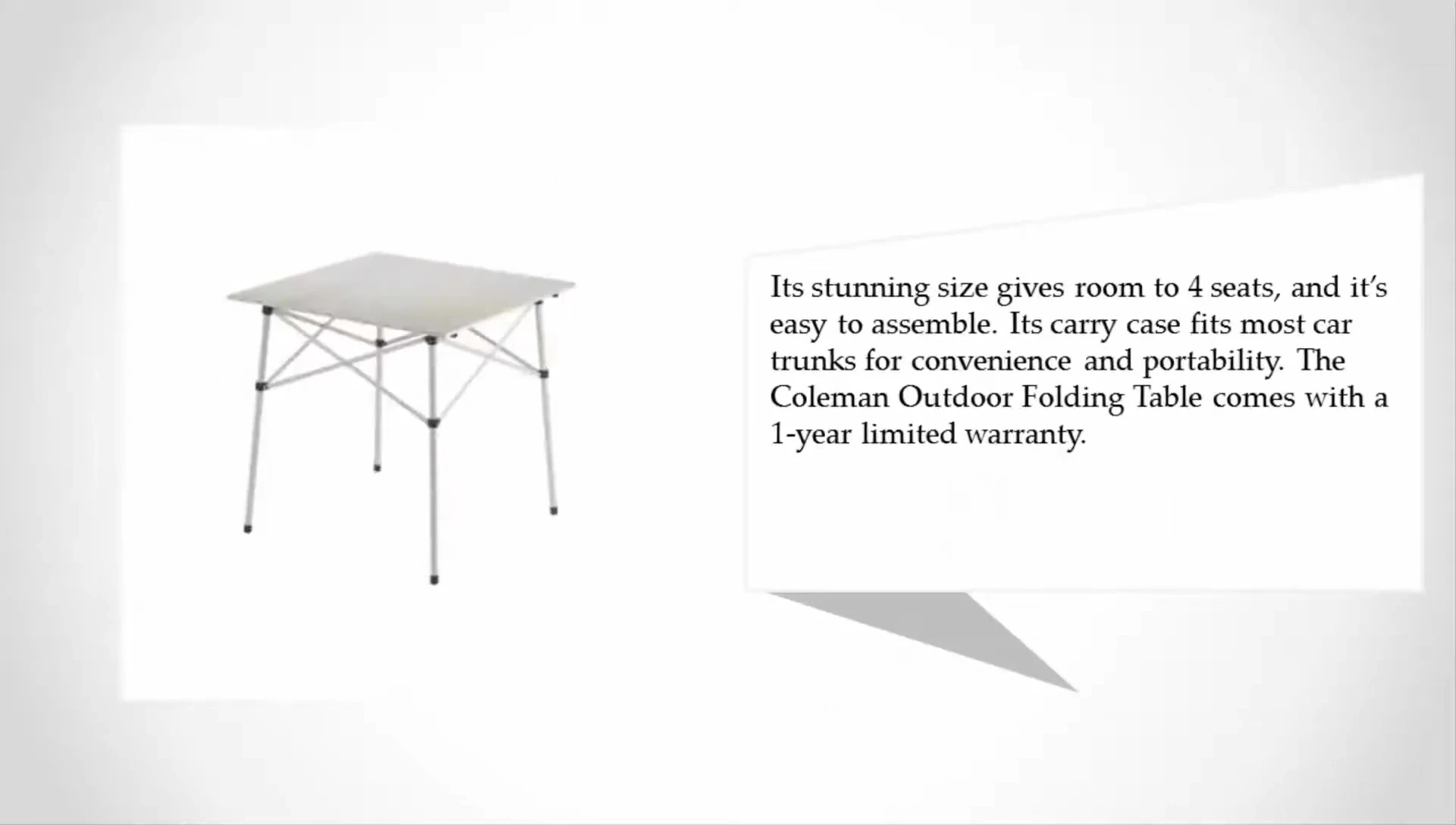 Coleman table seating four people