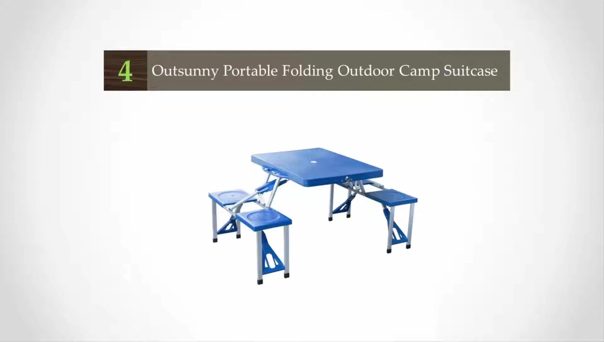Out Sunny folding camp table with benches