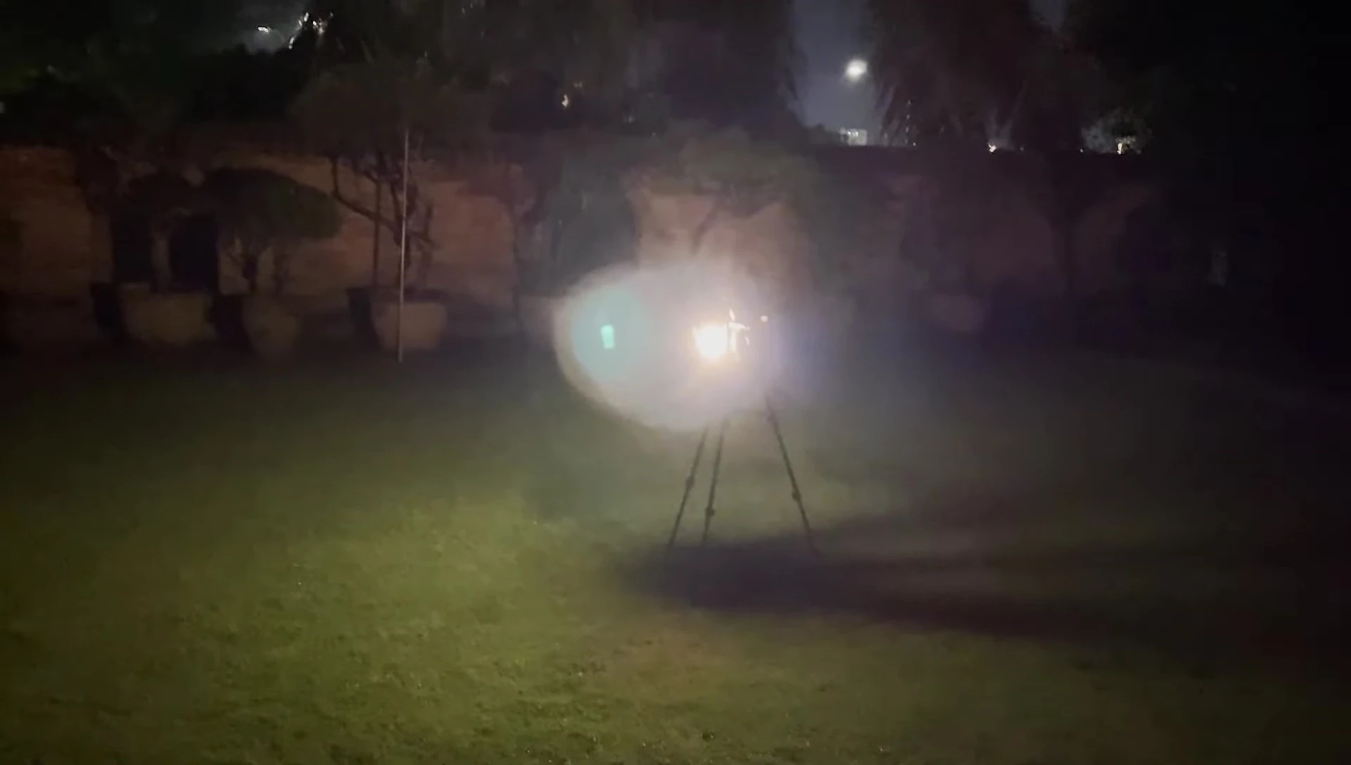 Lux meter being used to measure lantern brightness