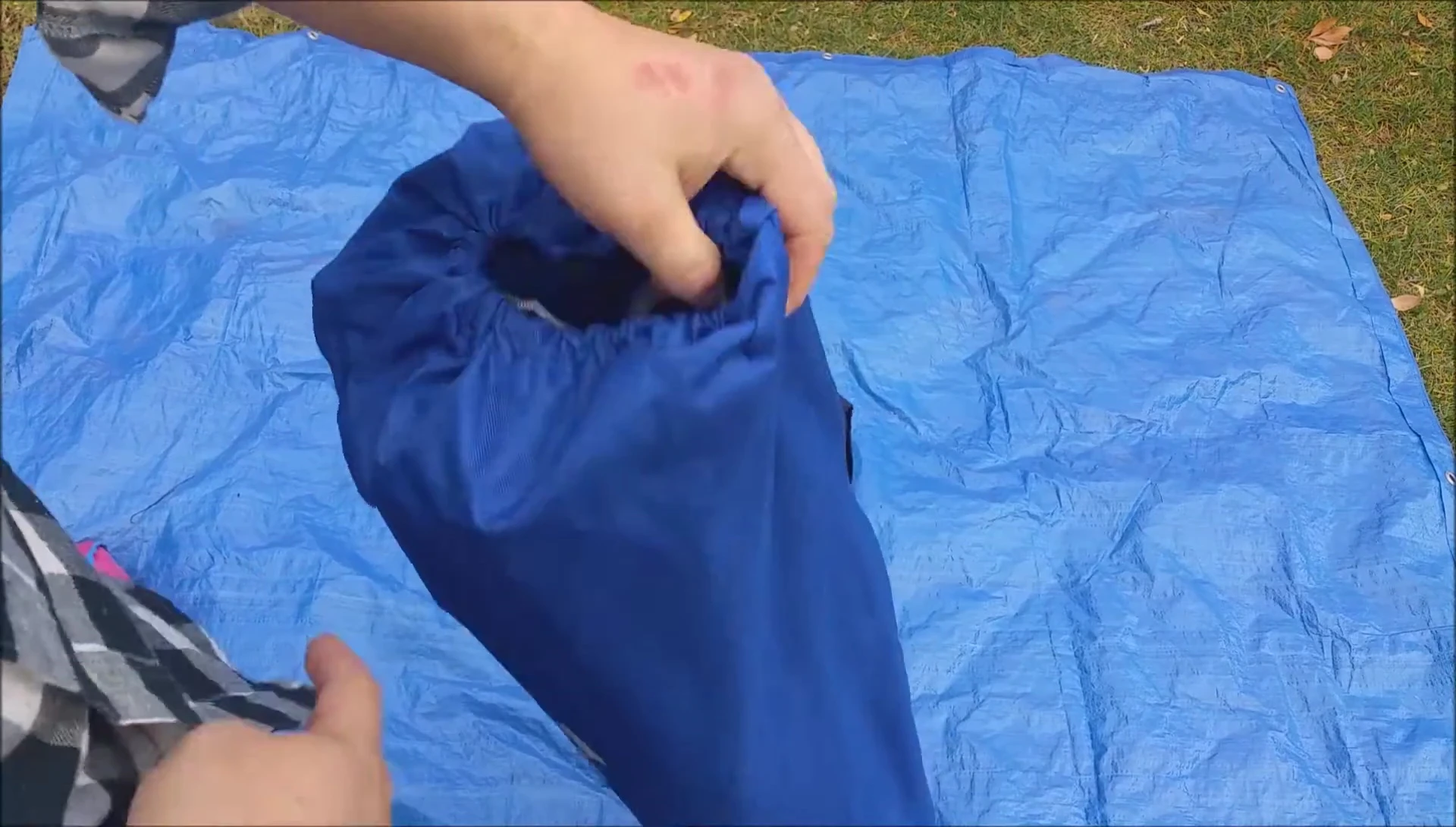 The KingCamp carry bag with drawstring closure.