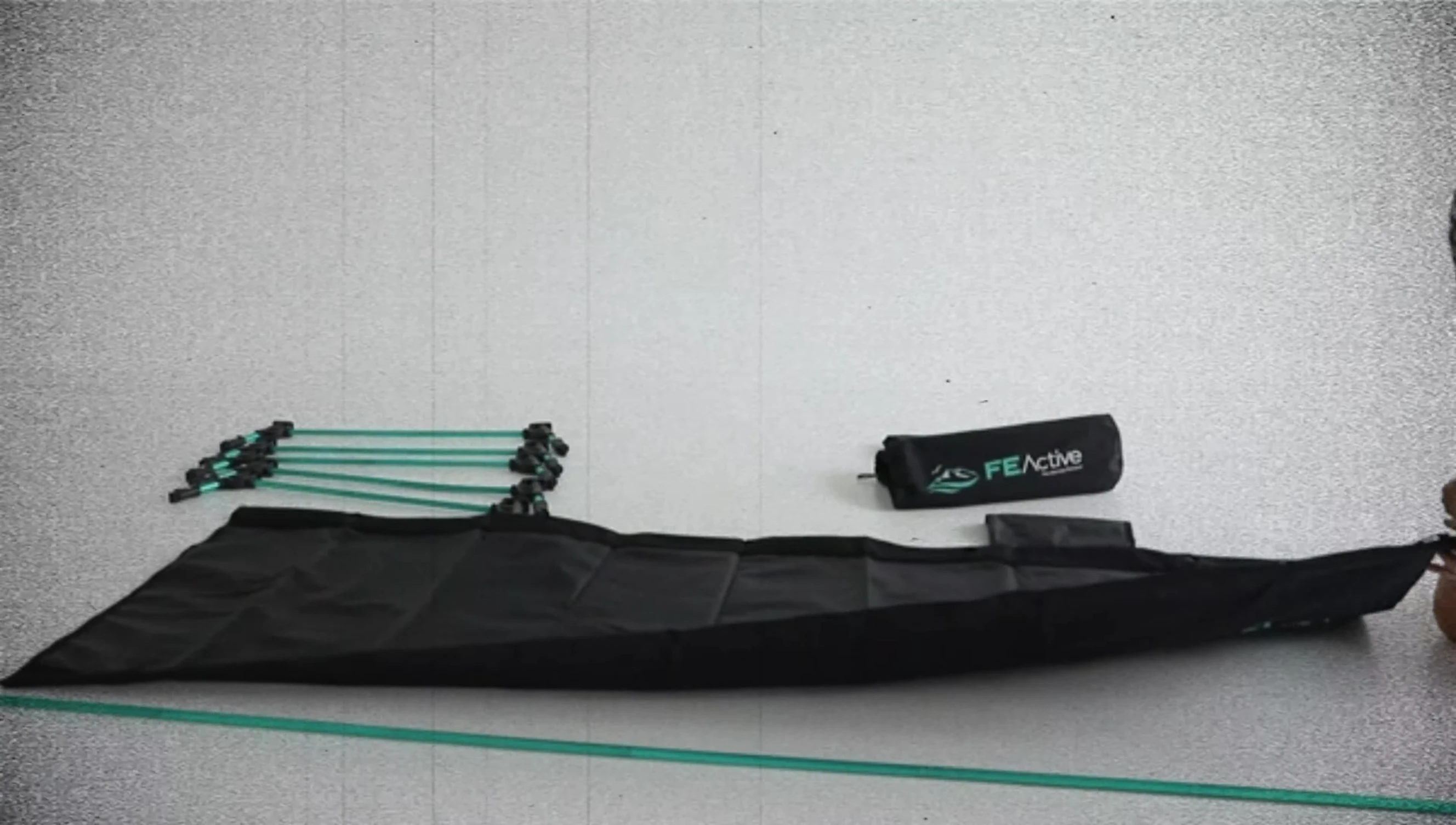 Close-up of the FE Active Folding Cot's sturdy construction.