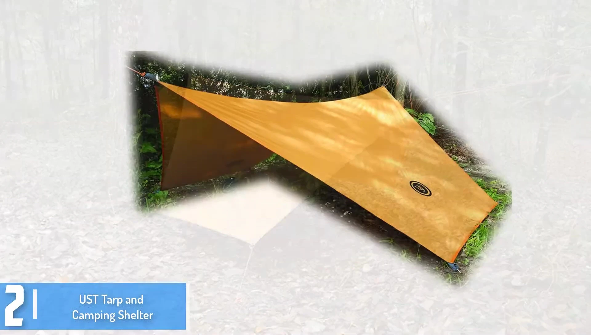 Illustration showing the packed size of the US Tarp and Camping Shelter.