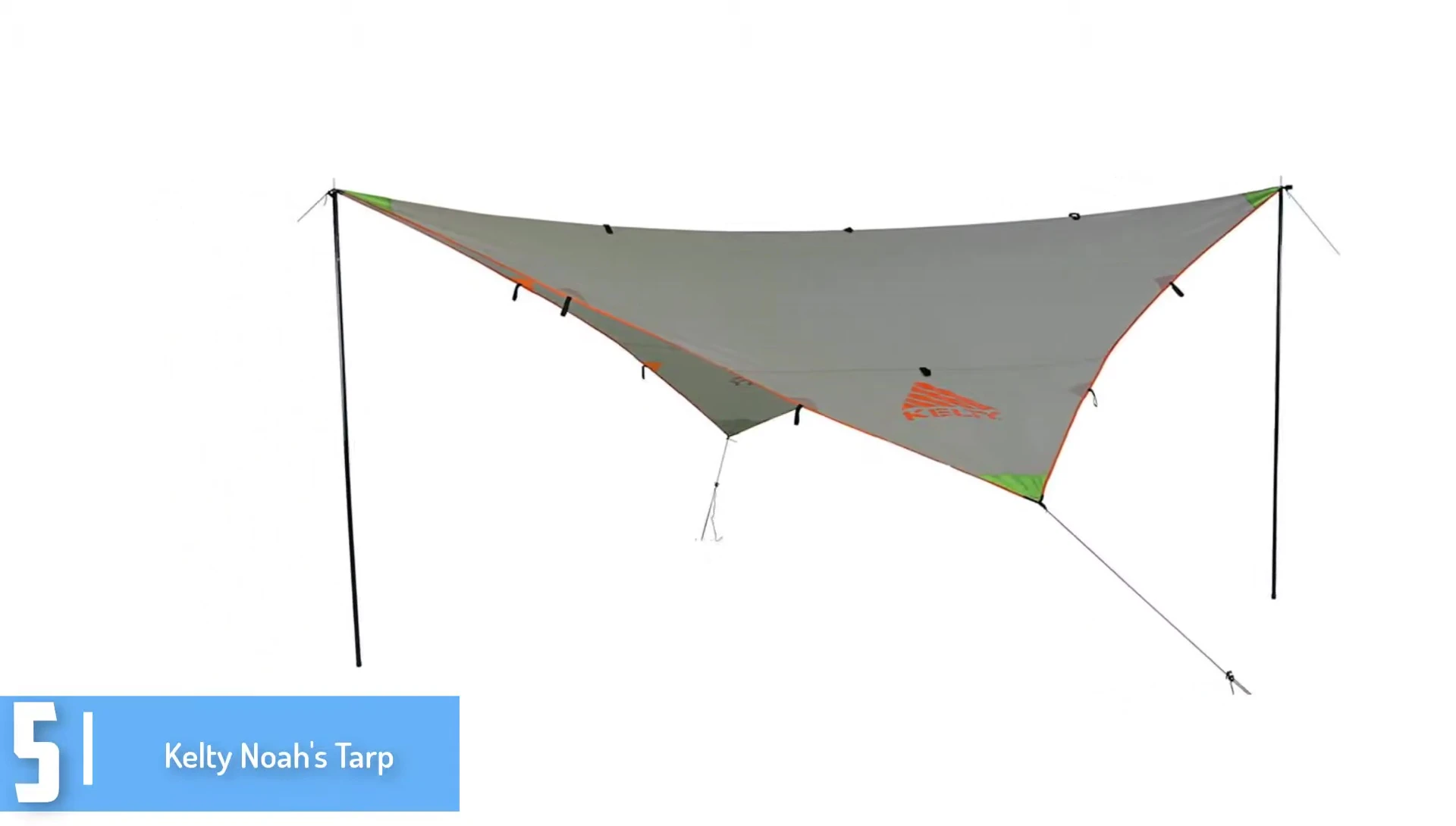 Close-up shot of the Kelty Noah's Tarp's dimensions and packaging.