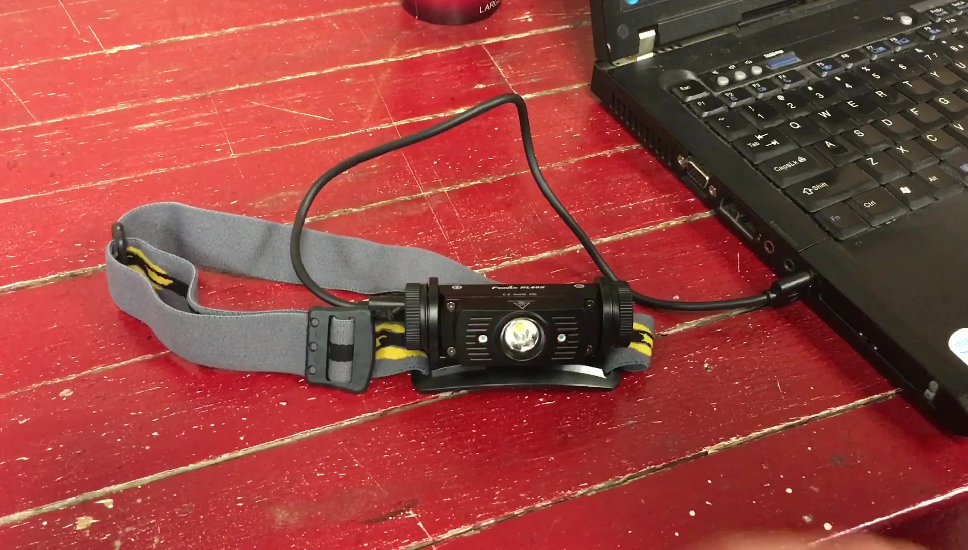 Close-up of the micro-USB charging port