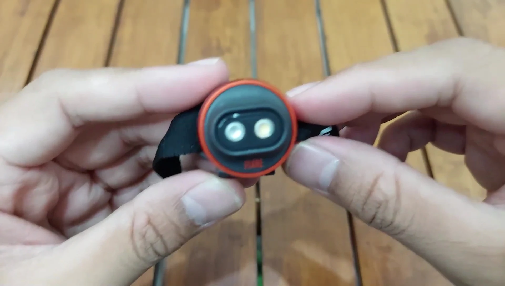 Close-up of the Black Diamond Flare headlamp