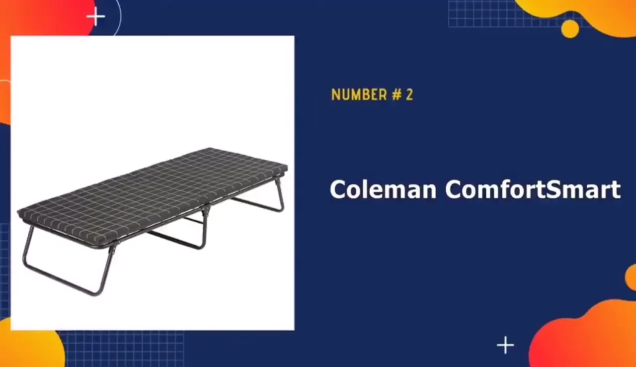 The Coleman ComfortSmart Cot displayed