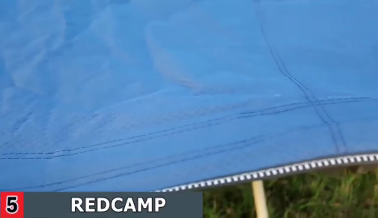 Close-up of the RedCamp Folding Camping Cot's legs and fabric