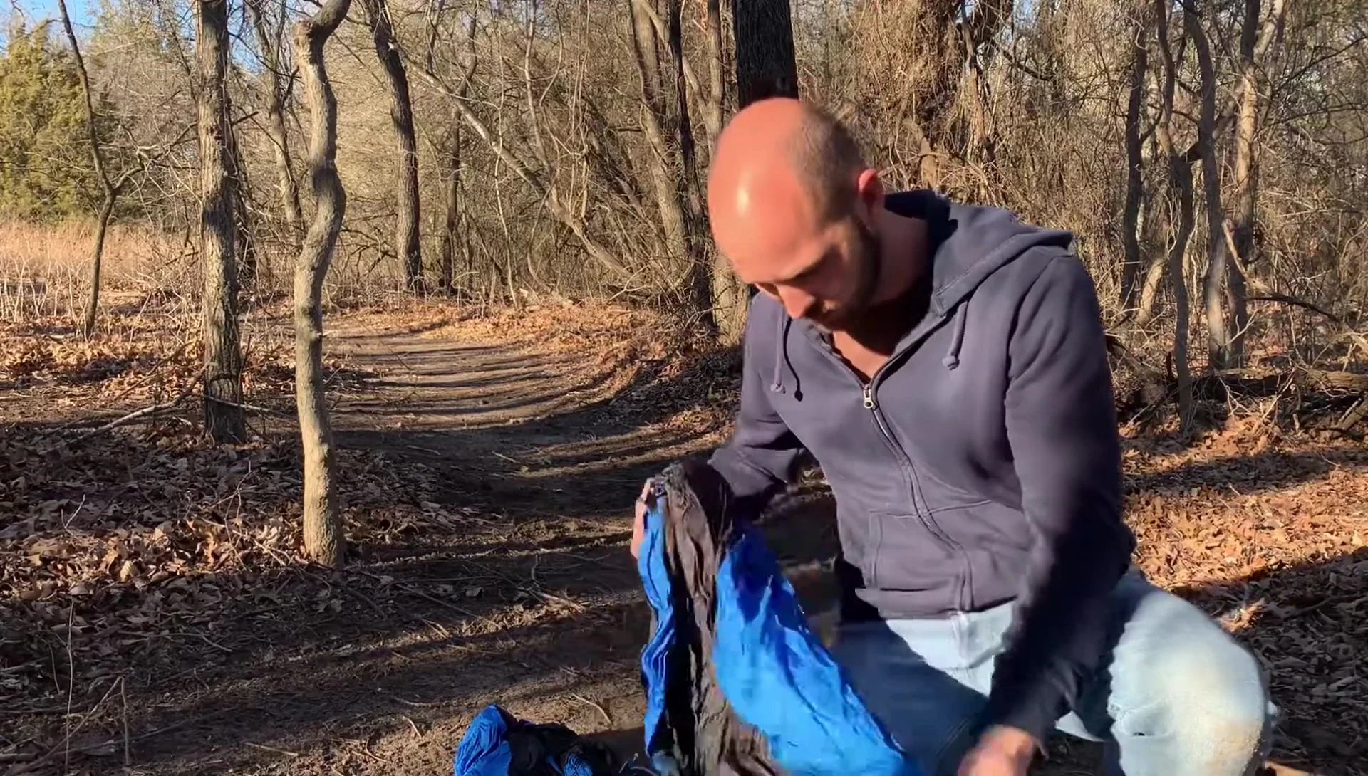 The Kootek hammock in its carrying case.