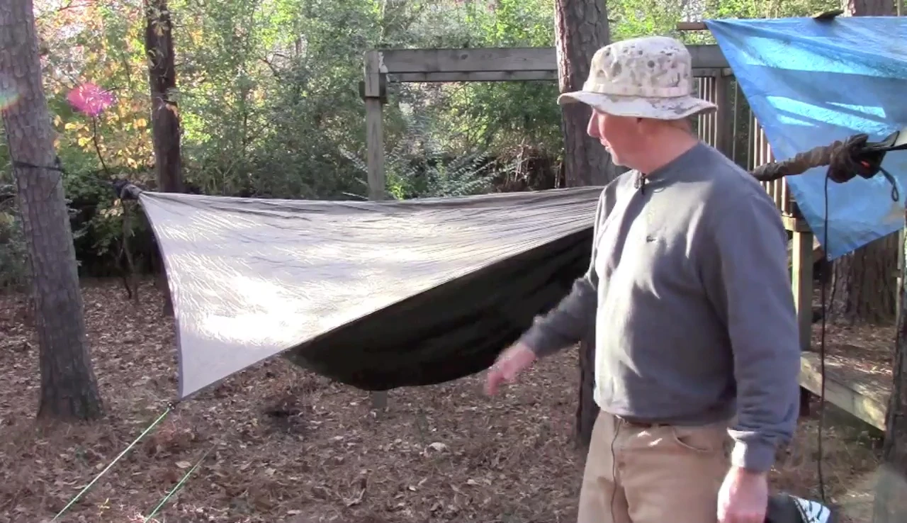 Final setup of the hammock showing the overall design