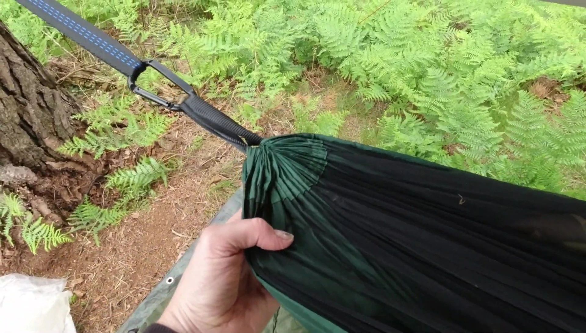 Close up showing the build quality of the hammock material