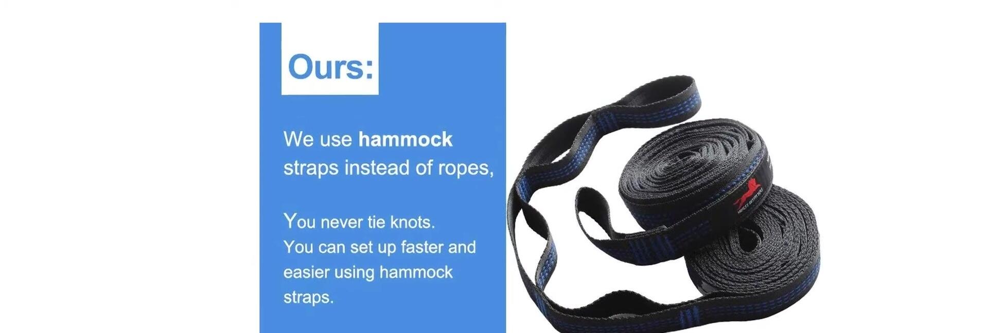 Hammock straps and carabiners highlighted