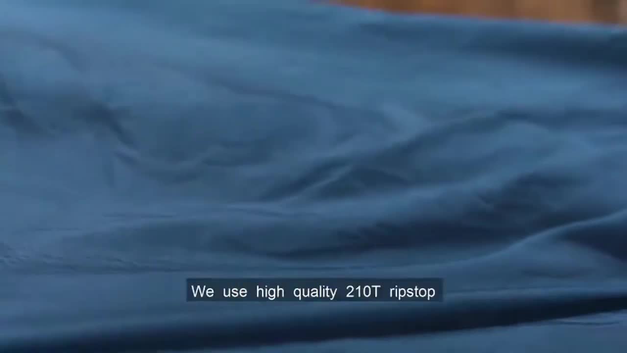 A detail shot of the hammock's ripstop nylon fabric