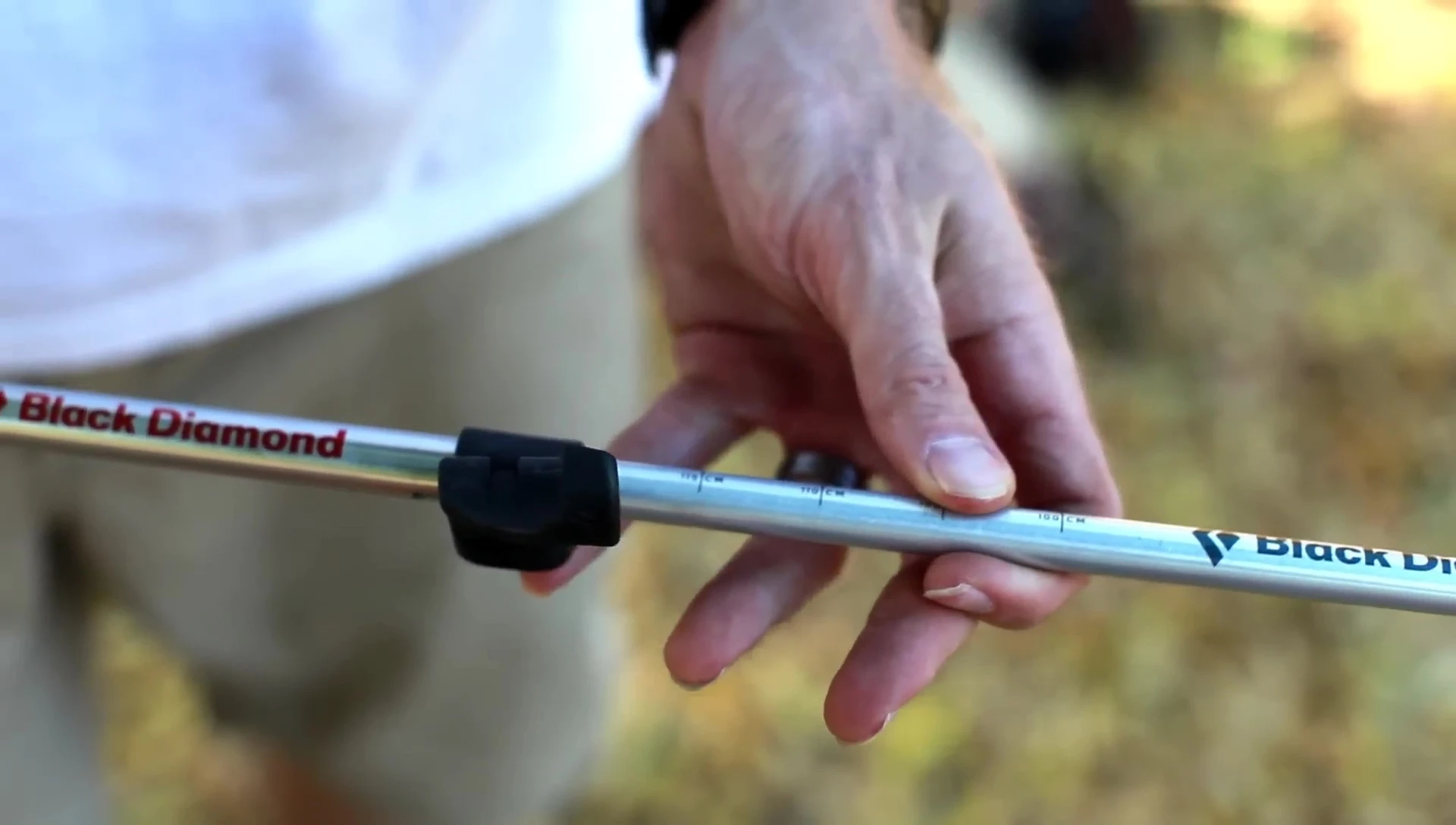 Setting up the trekking poles