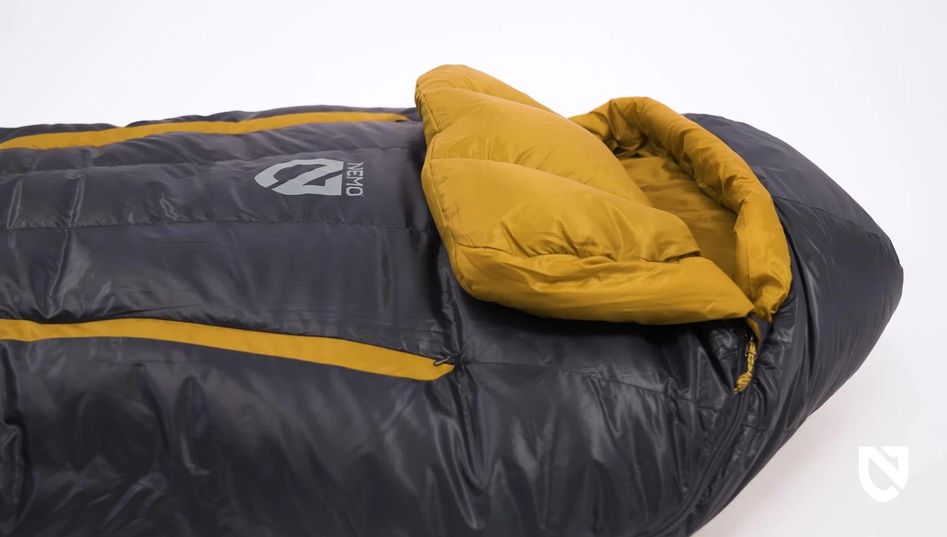 Visual of the spoon shape design of the sleeping bag