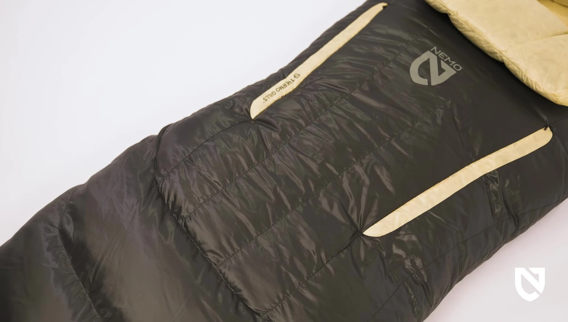 Shot of the recycling process of the down fill from old sleeping bags