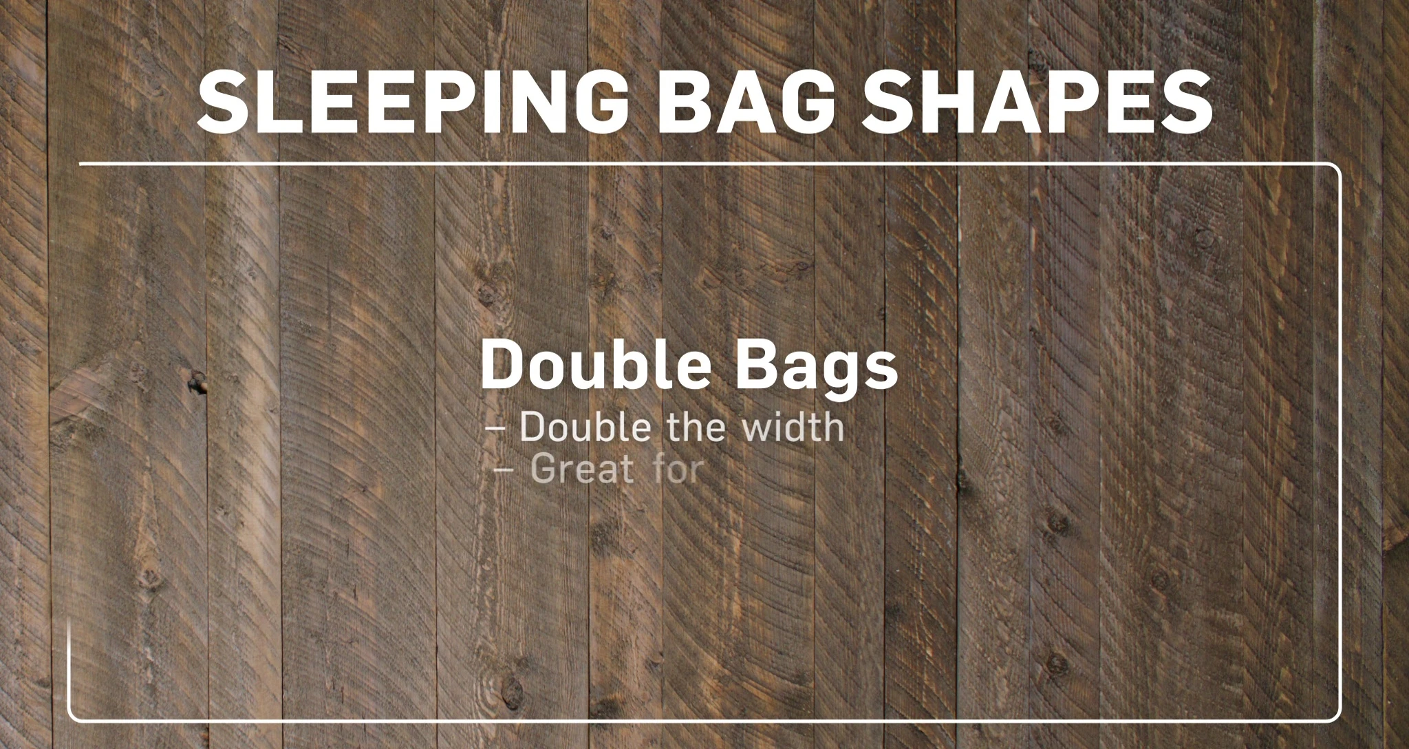 Example of a double sleeping bag