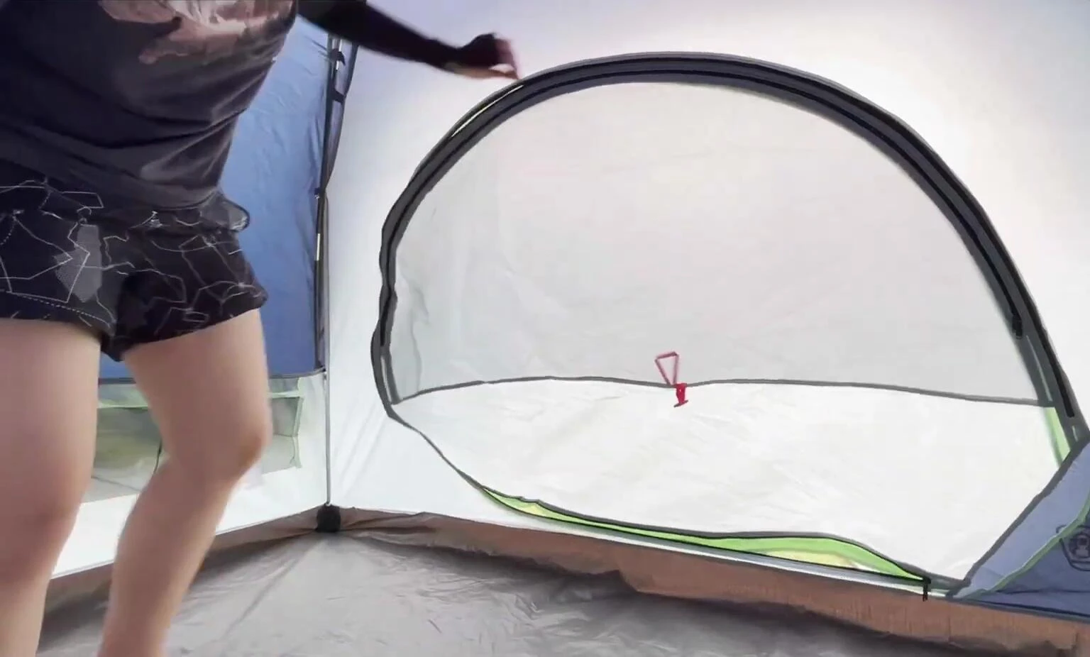 Door pocket on Coleman Skydome tent