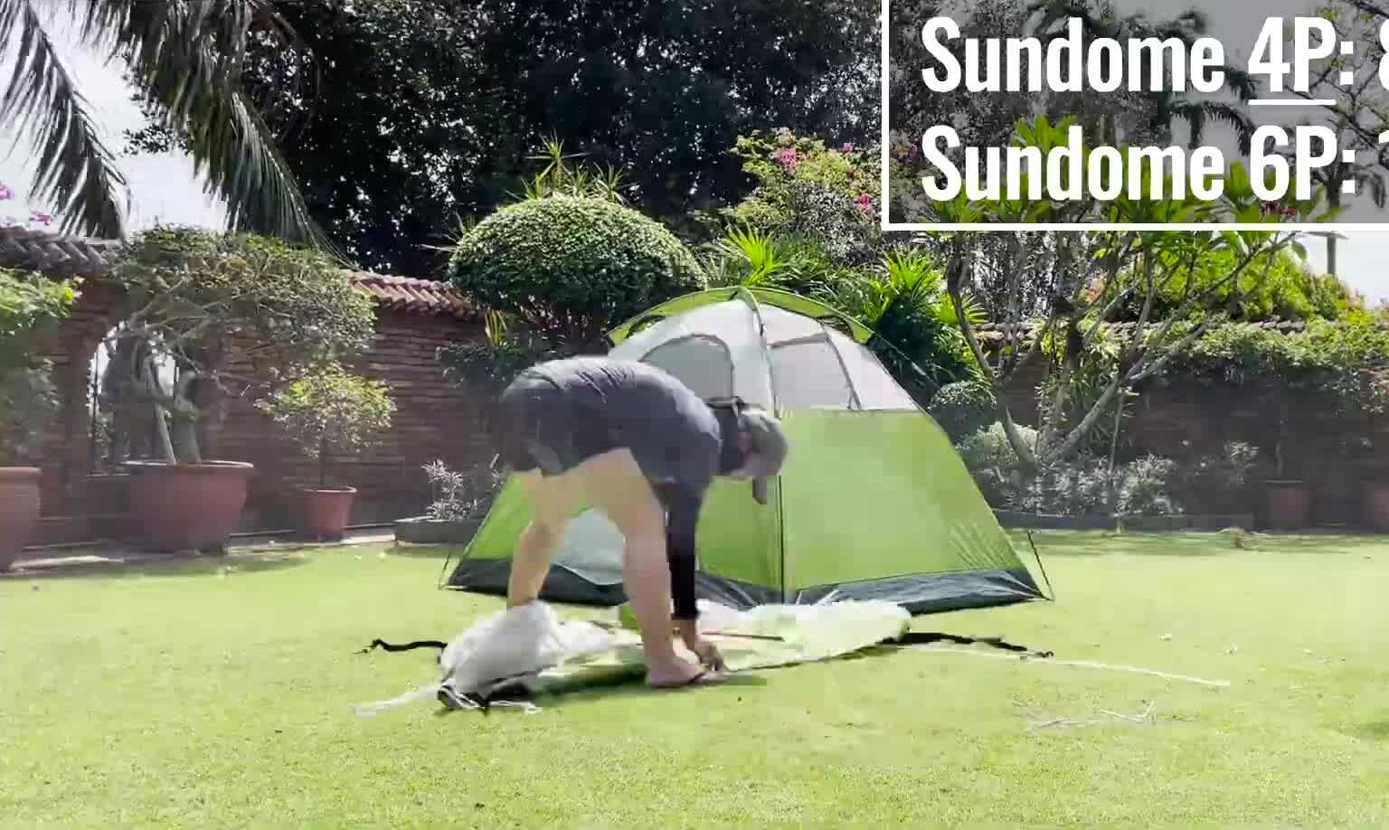 Comparing setup times of Sundome and Skydome tents
