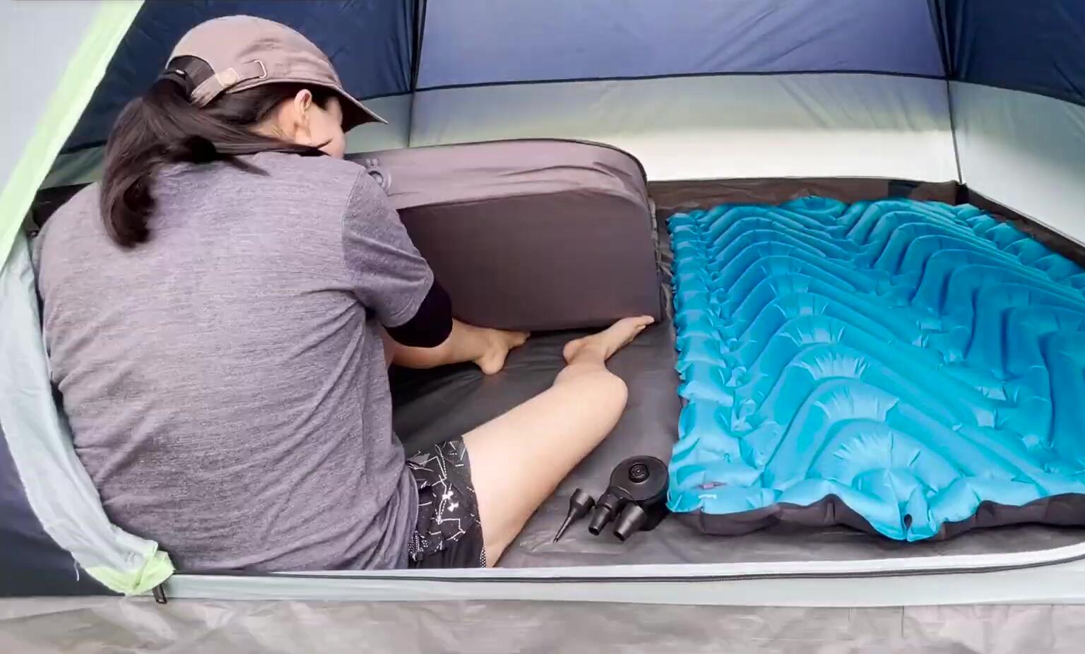 Sleeping pads inside the Coleman Skydome Tent