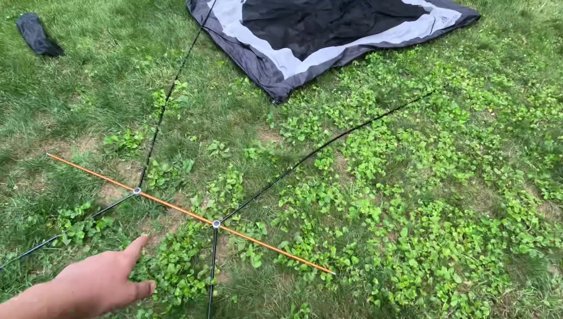 Completed tent poles