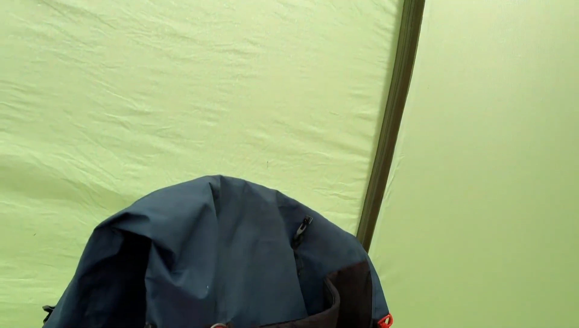 The tent's spacious vestibule