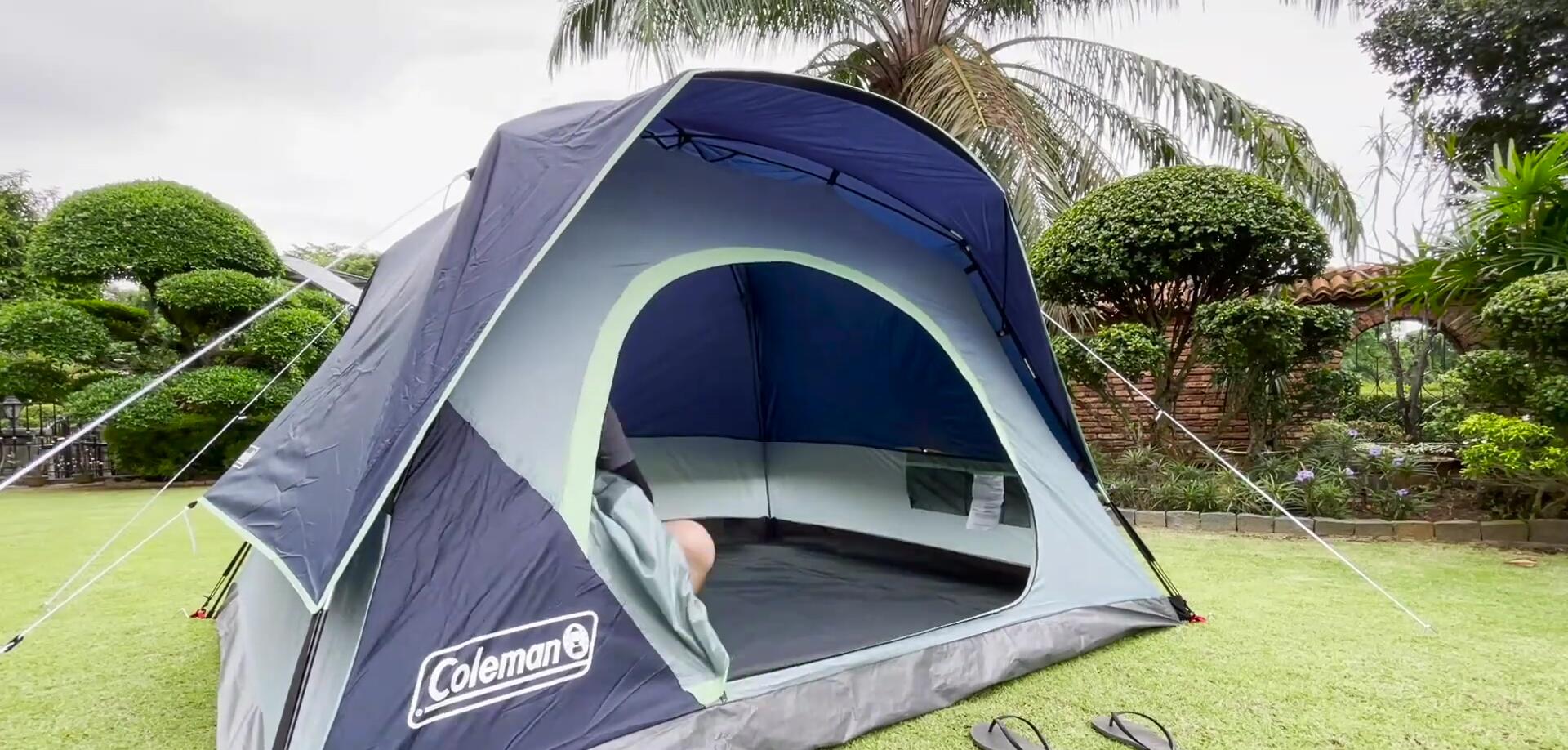 Open tent door
