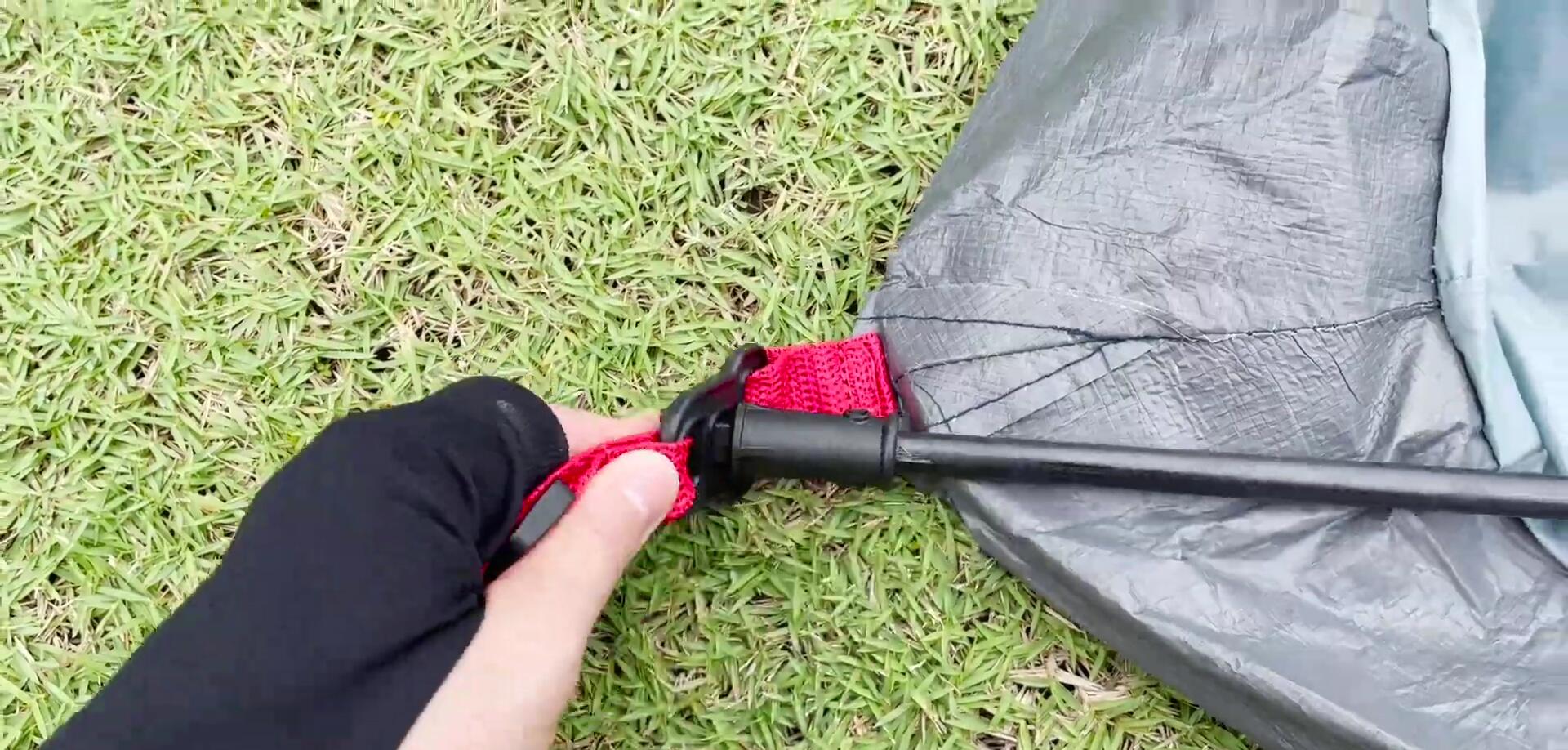 Connecting the fiberglass poles