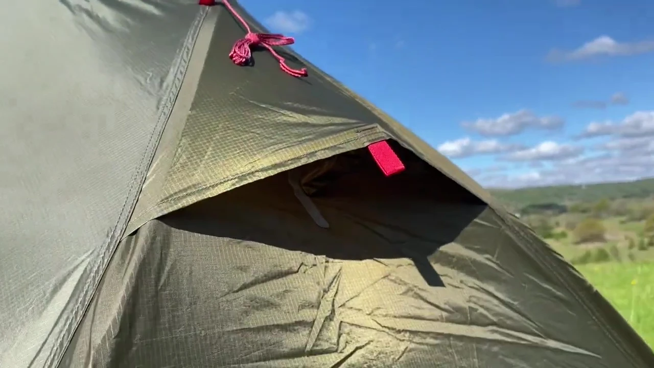 Demonstration of rolling up the Hubba Hubba doors for increased ventilation