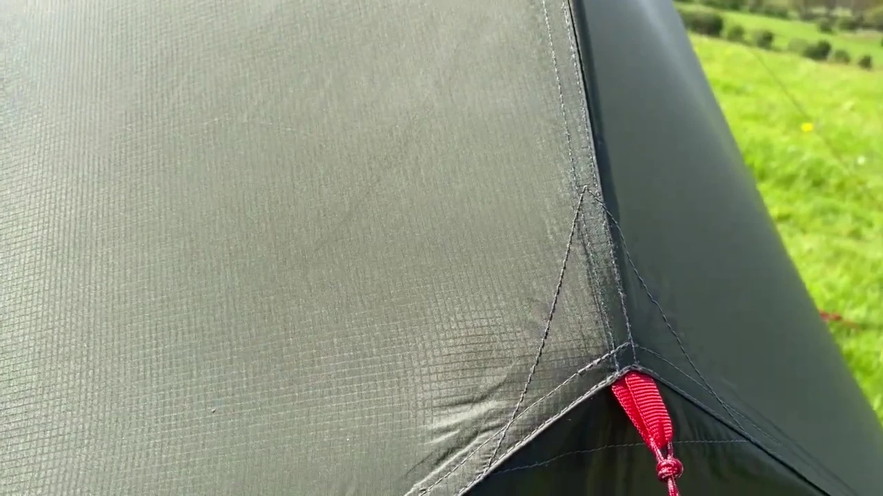Close-up showcasing the fabric of the MSR Hubba Hubba tent