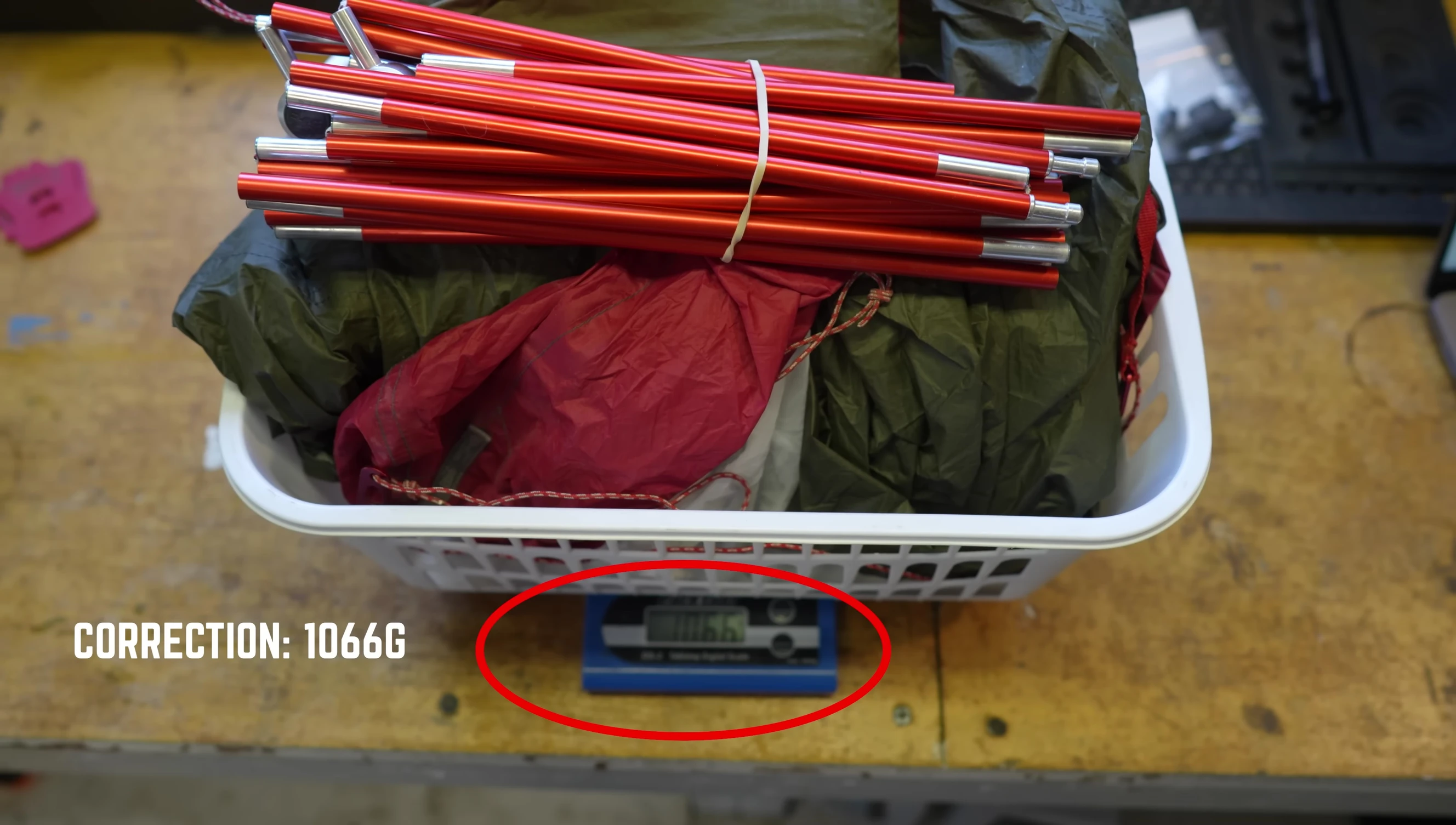 Close-up of the MSR Hubba Hubba Bikepack tent packed in its stuff sack.