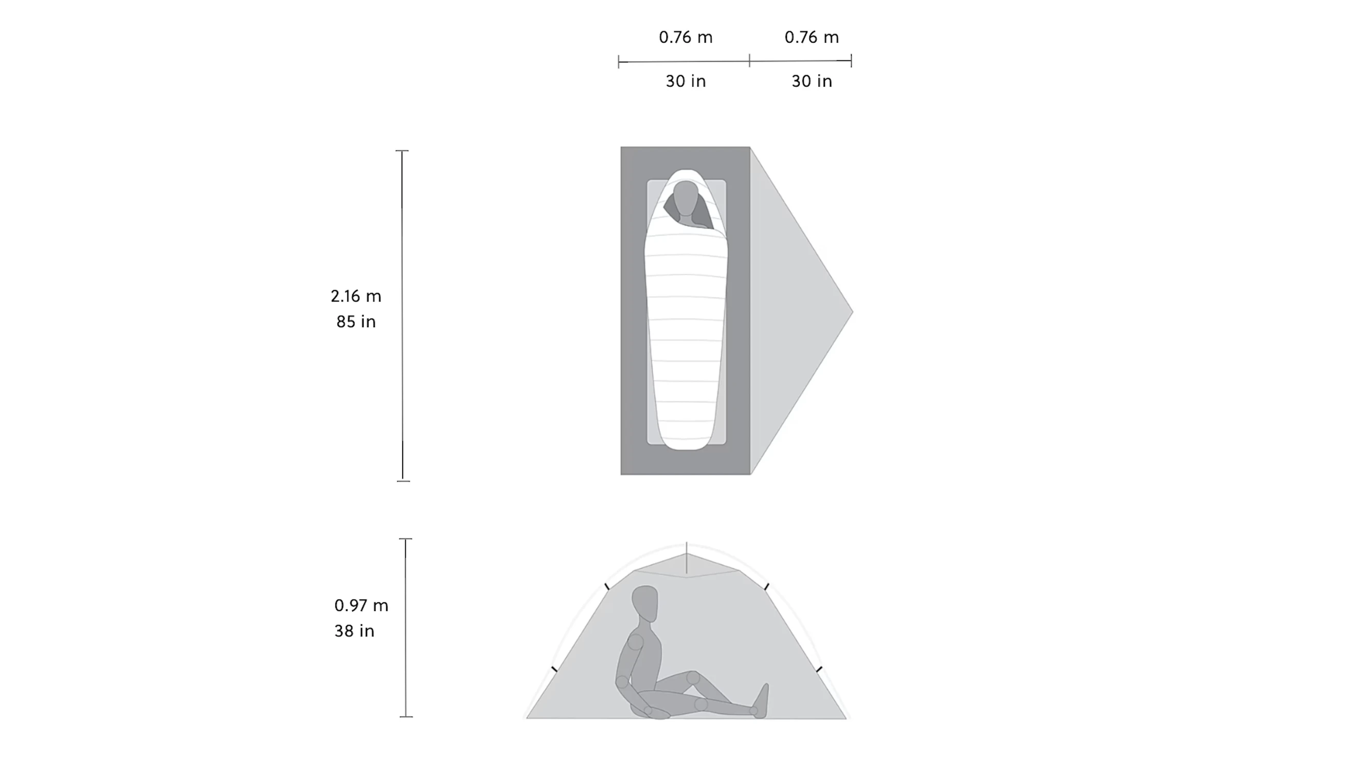 Interior view of the one-person Hubba Hubba Bikepack tent showcasing the space.