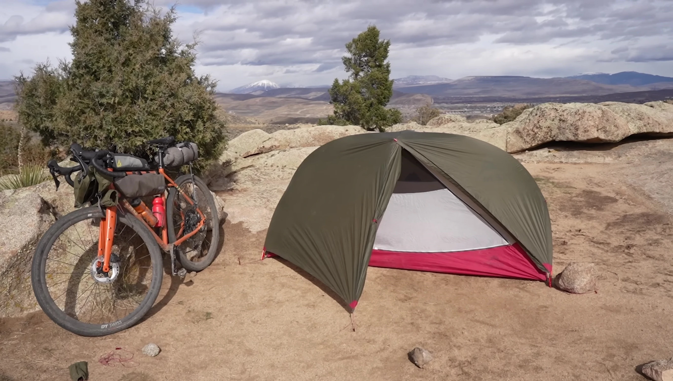 Close-up of the tent material and construction.